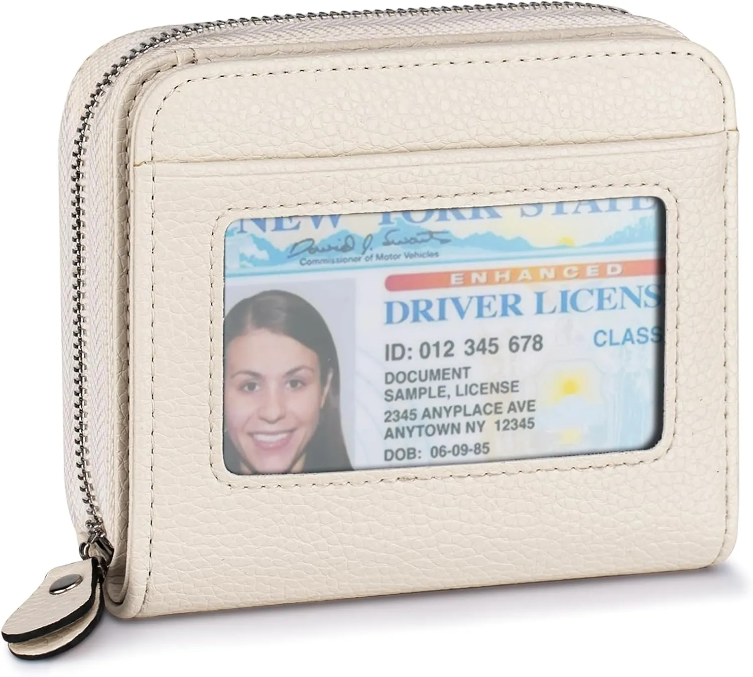 Small Wallet for Women, Genuine Leather RFID Blocking Credit Card Holder Slim Compact Coin Purse Women's Wallets with ID Window 8 Card Slots