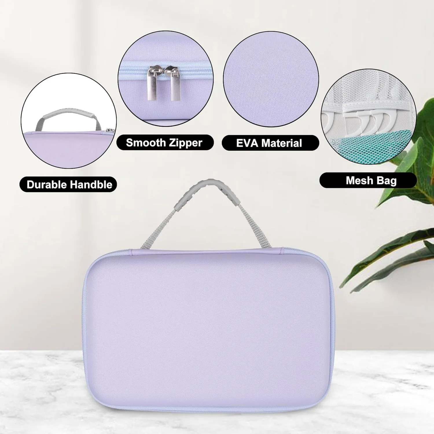SMYV Water Flosser Travel Case, Portable Dental Oral Irrigator Travel Organizer, Hard Eva Storage Bag for Flosser, Electric Toothbrush, Toothpaset and Irrigator Accessories (Case Only) - Purple