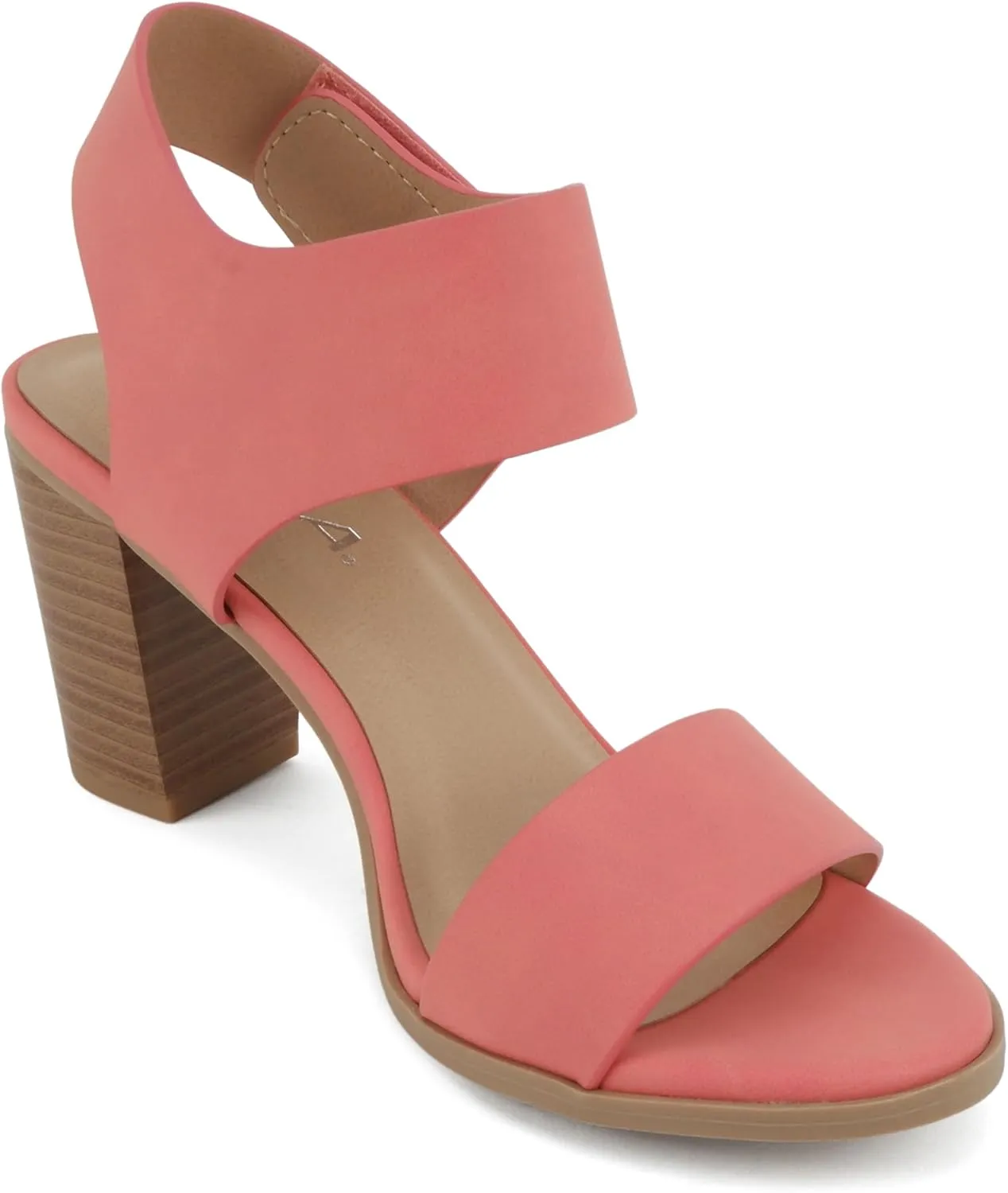SODA Topshoeave Wait Womens Open Toe Chunky Heel Ankle Strap Shoes Block High Heel Dress Sandals