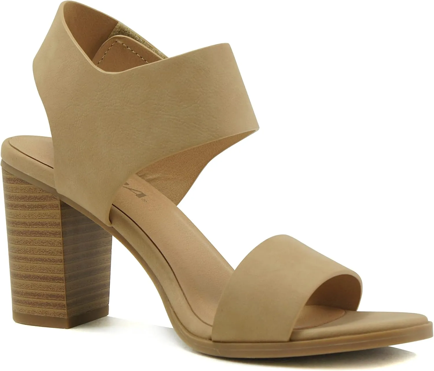 SODA Topshoeave Wait Womens Open Toe Chunky Heel Ankle Strap Shoes Block High Heel Dress Sandals