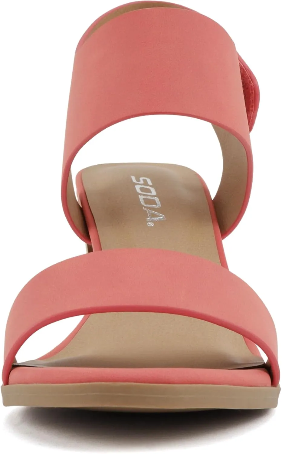 SODA Topshoeave Wait Womens Open Toe Chunky Heel Ankle Strap Shoes Block High Heel Dress Sandals