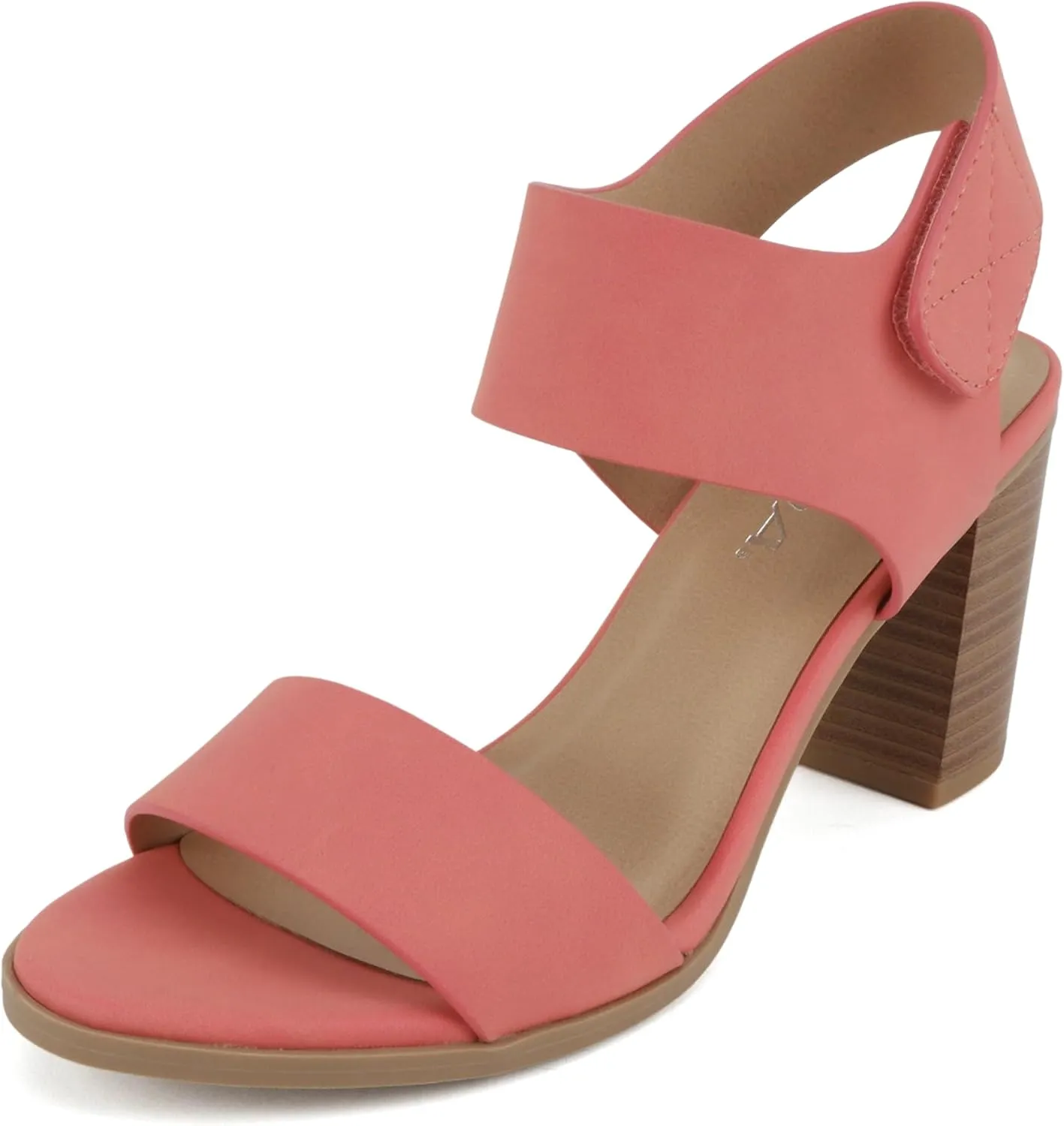 SODA Topshoeave Wait Womens Open Toe Chunky Heel Ankle Strap Shoes Block High Heel Dress Sandals