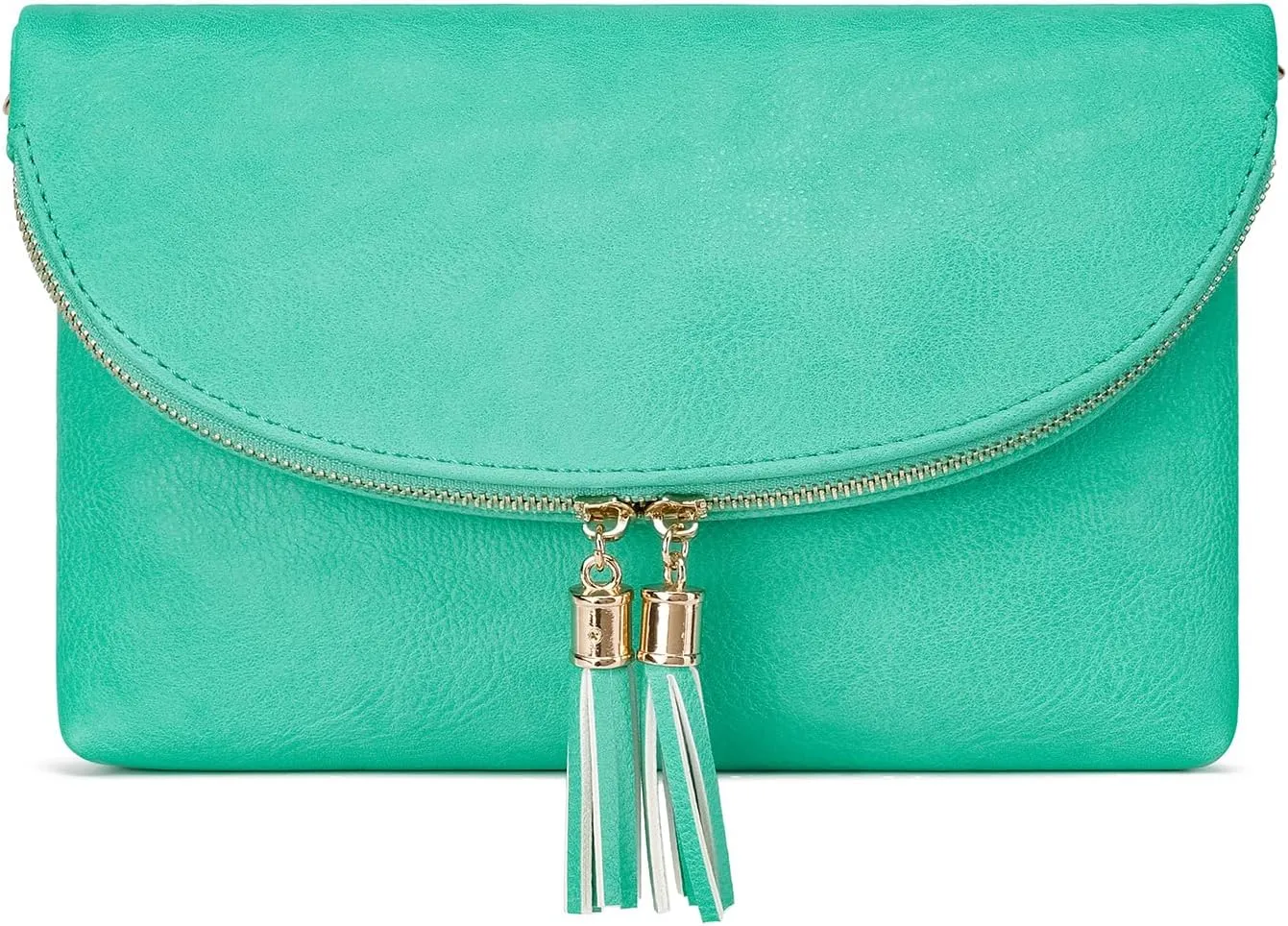 Solene Womens Envelop Clutch Purse Multi Compartments, 6 Card Slot Inside, Crossbody Bag With Tassels