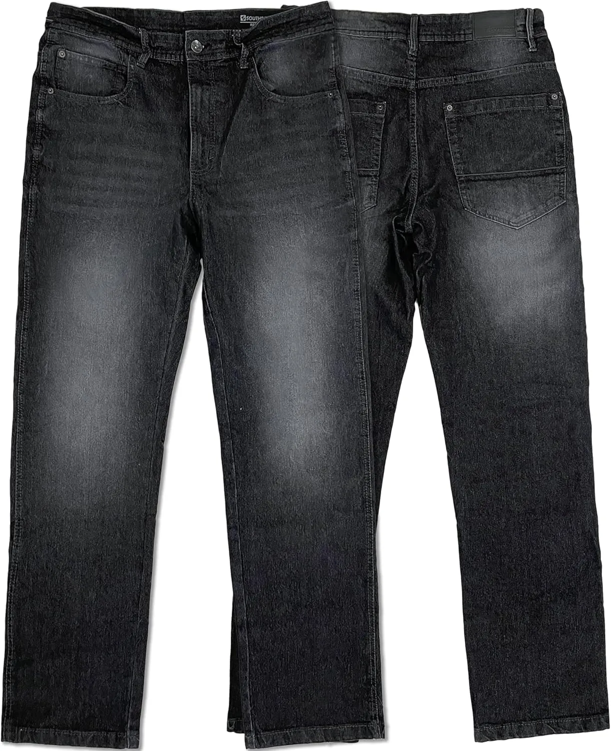 Southpole Men's Mid Rise Stretchable Straight Relaxed Fit Cross Hatch Denim Pants
