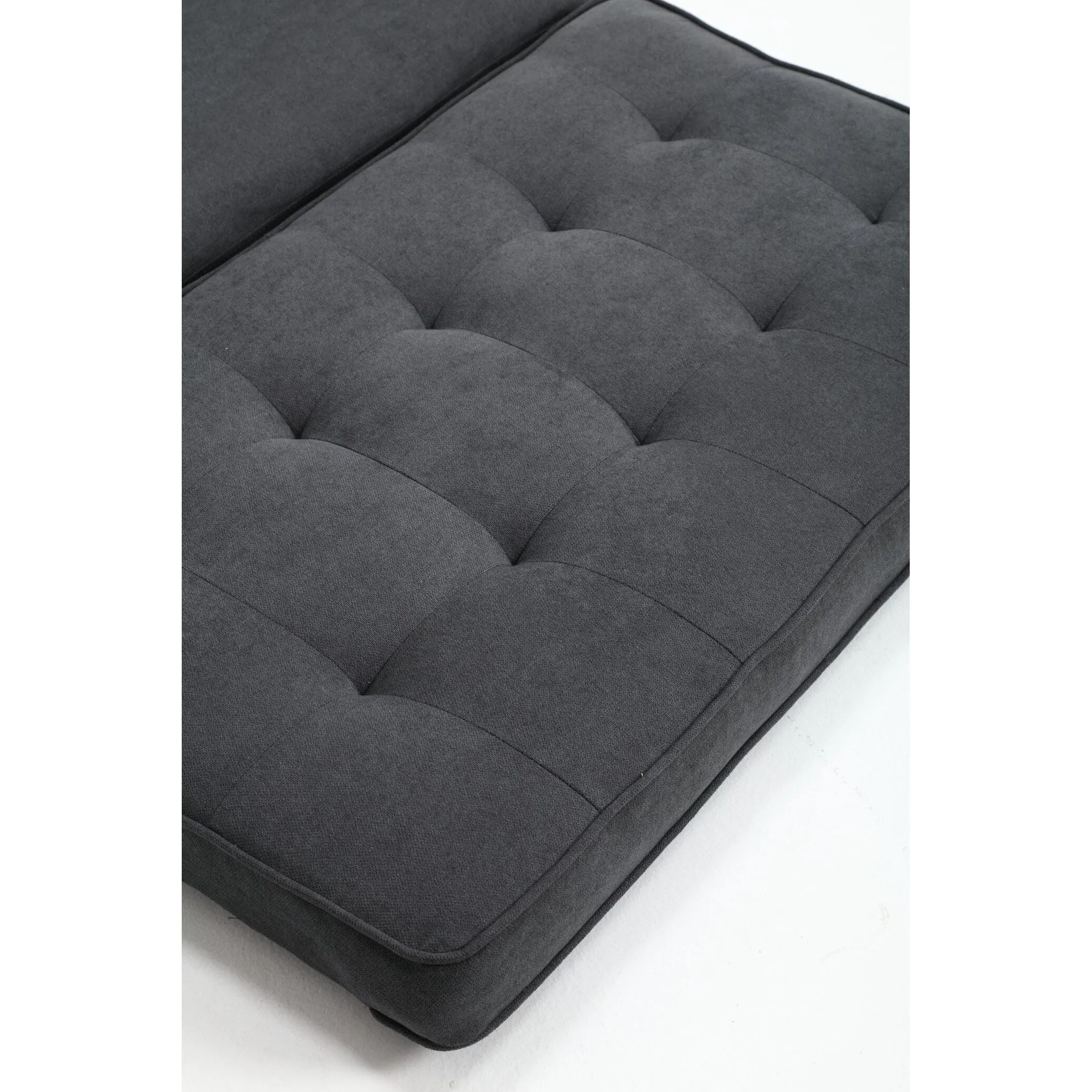 Space-Saving Convertible Futon Couch with Pull-Out Bed and Side Storage Bags