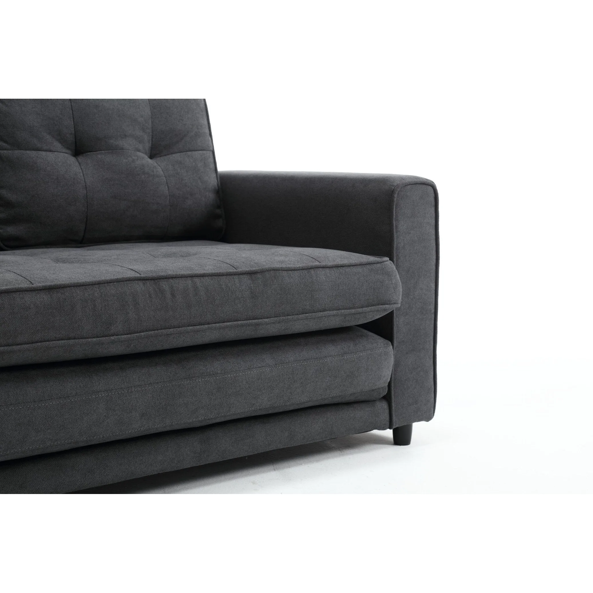 Space-Saving Convertible Futon Couch with Pull-Out Bed and Side Storage Bags