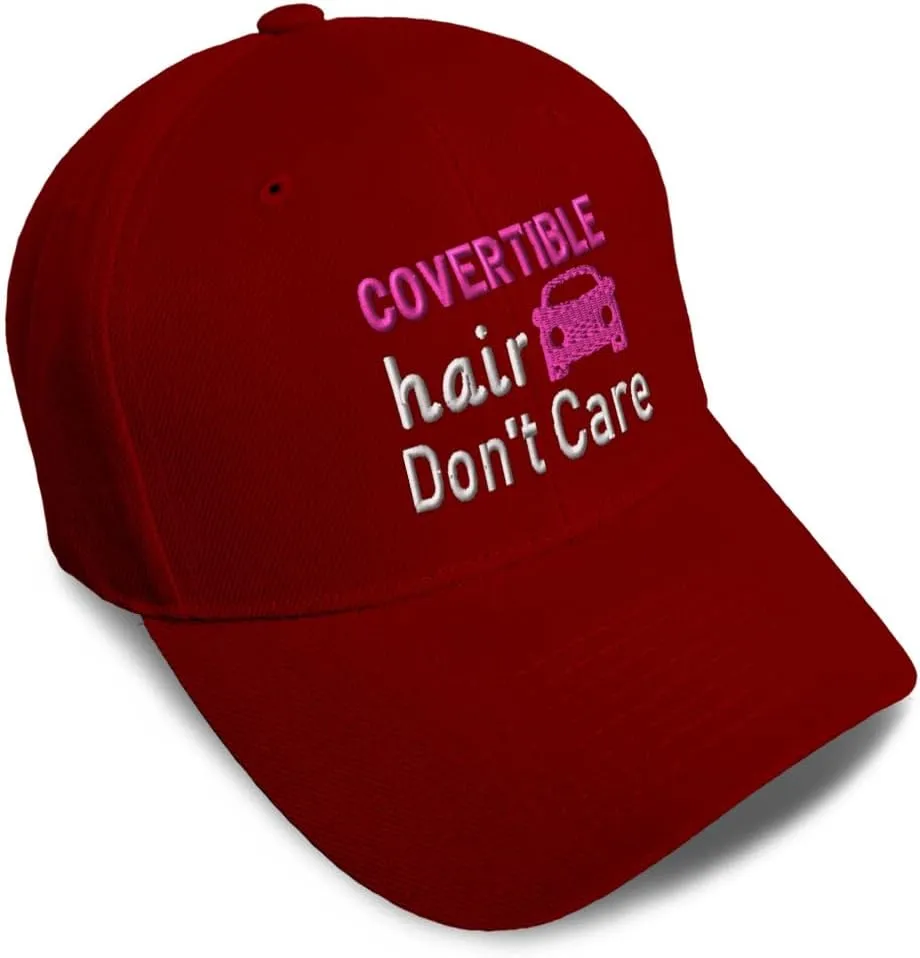 Speedy Pros Baseball Cap Convertible Hair Don't Care Acrylic Dad Hats for Men & Women