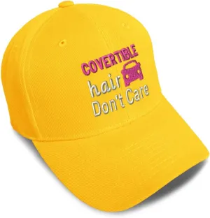 Speedy Pros Baseball Cap Convertible Hair Don't Care Acrylic Dad Hats for Men & Women