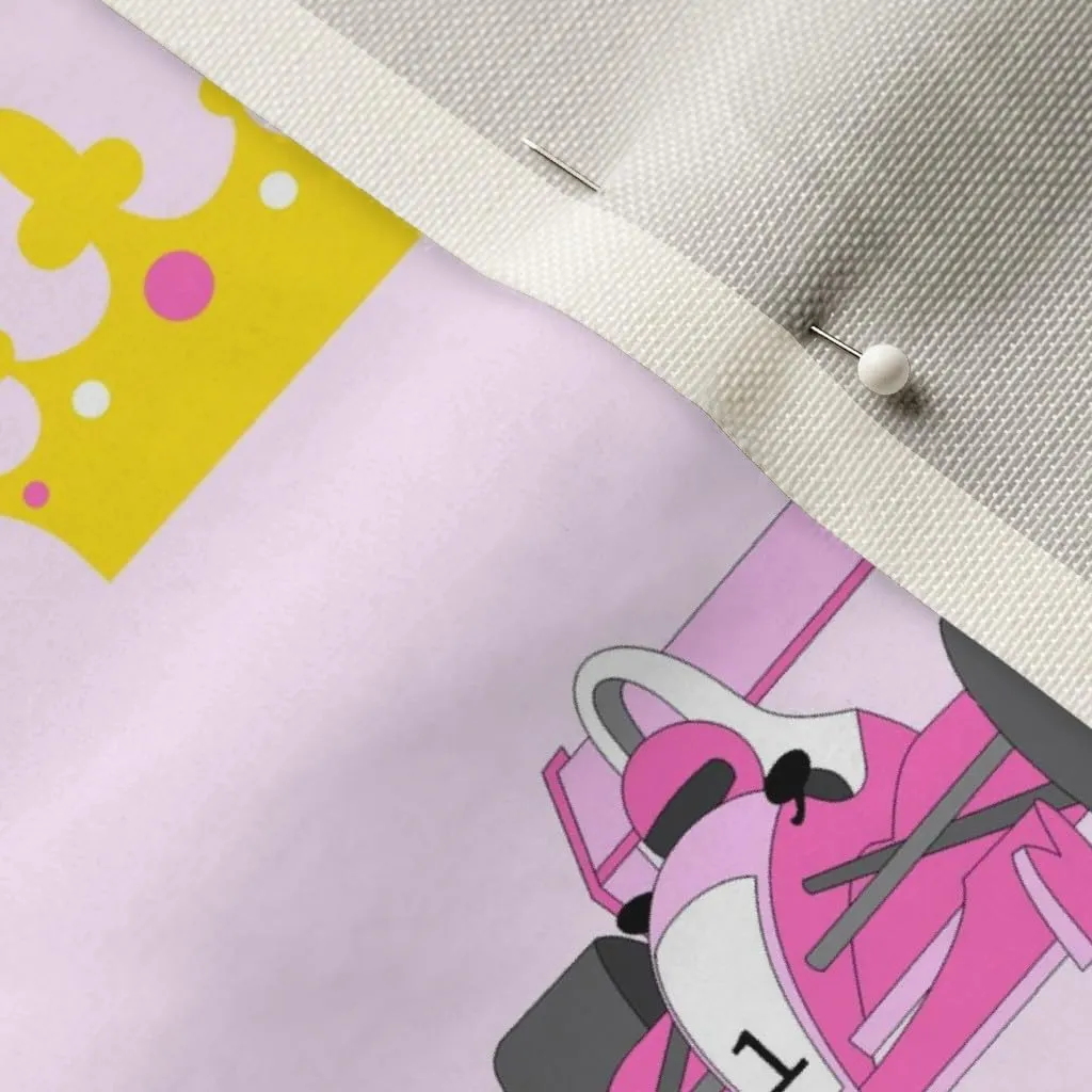 Spoonflower Fabric - Princess Race Cars Pink Girls Racing Printed on Upholstery Velvet Fabric Fat Quarter - Upholstery Home Decor Bottomweight Apparel