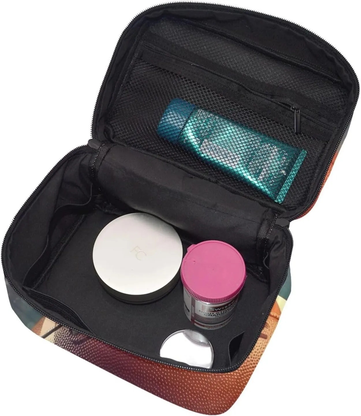 Sport Rugby Football Makeup Bag Large Cosmetic Bag Travel Makeup Bag with Handle Toiletry Bag for Women Travel
