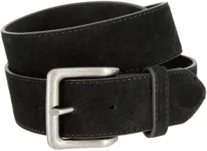 Square Buckle Casual Jean Suede Leather Belt 1 1/2" Wide