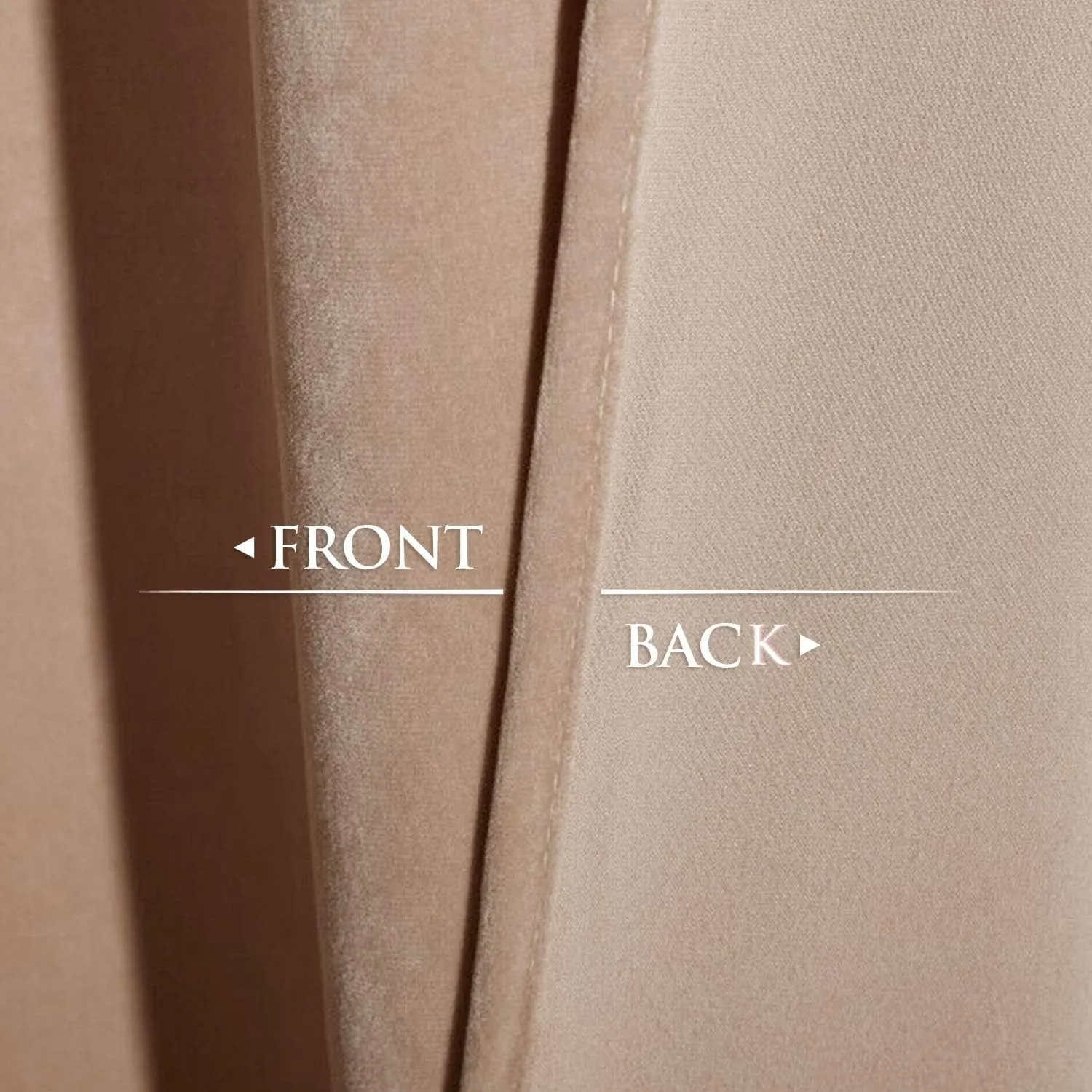 StangH Blush Beige Velvet Curtains 102 inches Long, Nursery Bedroom Room Darkening Sliding Door Panels Thermal Insulated Thick Privacy Drapes for Living Room, W52 x L102, 2 Panels