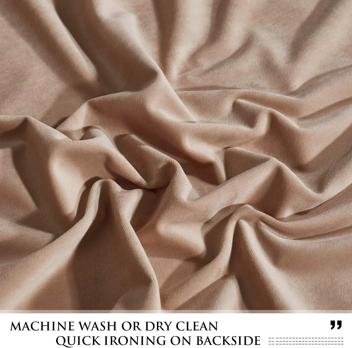 StangH Blush Beige Velvet Curtains 102 inches Long, Nursery Bedroom Room Darkening Sliding Door Panels Thermal Insulated Thick Privacy Drapes for Living Room, W52 x L102, 2 Panels