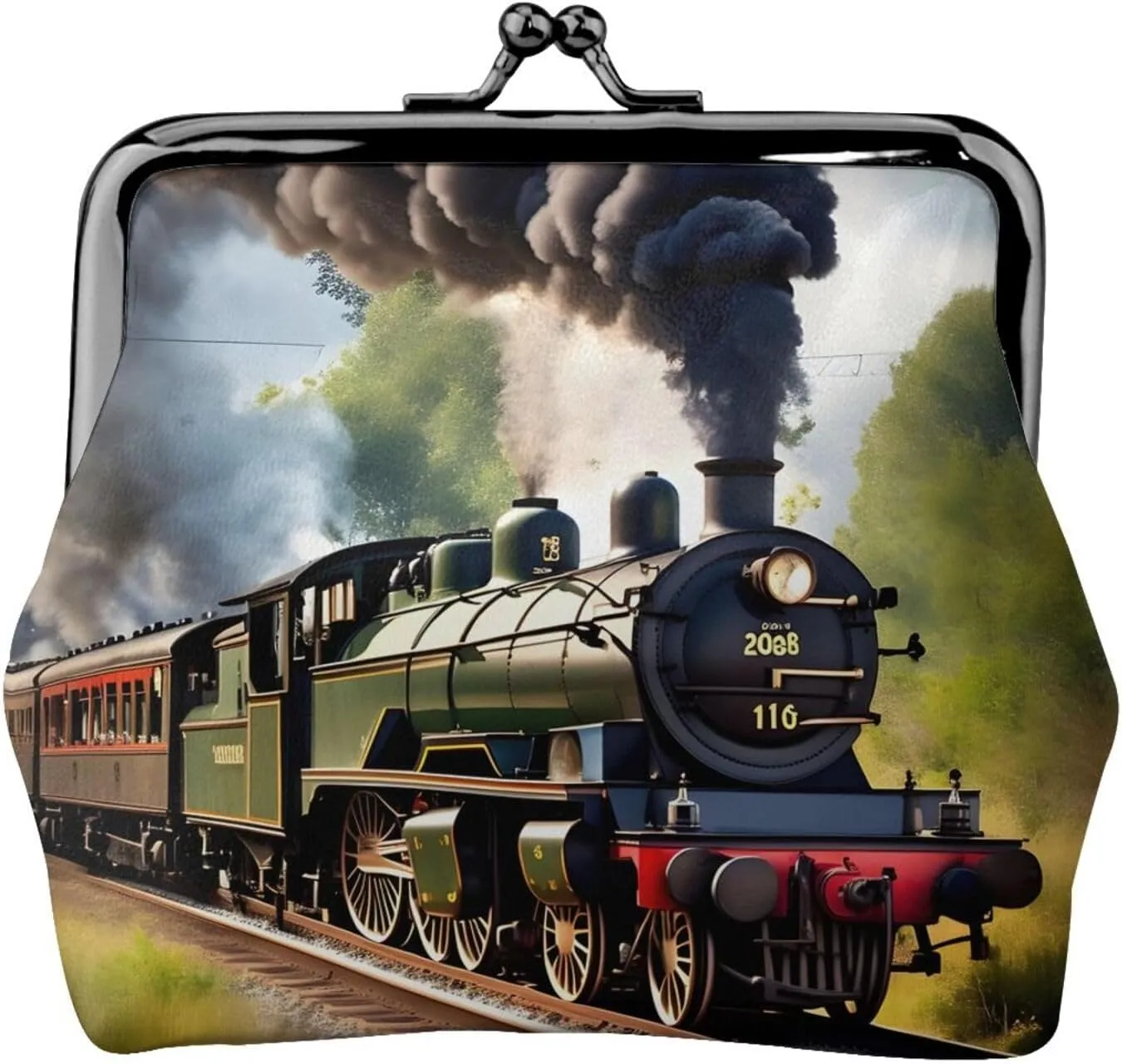 Steam Little Train print Coin Purse, Mini Change Purse for Women Small Coin Purse for Key Headset Lipstick