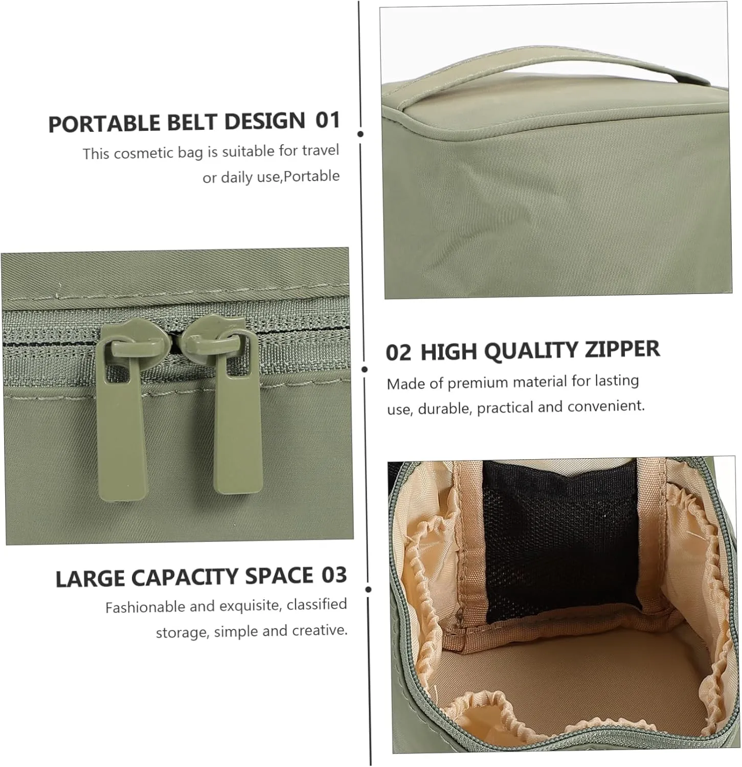Storage Bag Cosmetic Bag Accessories Multifunction Girl, Green, 18x14cm