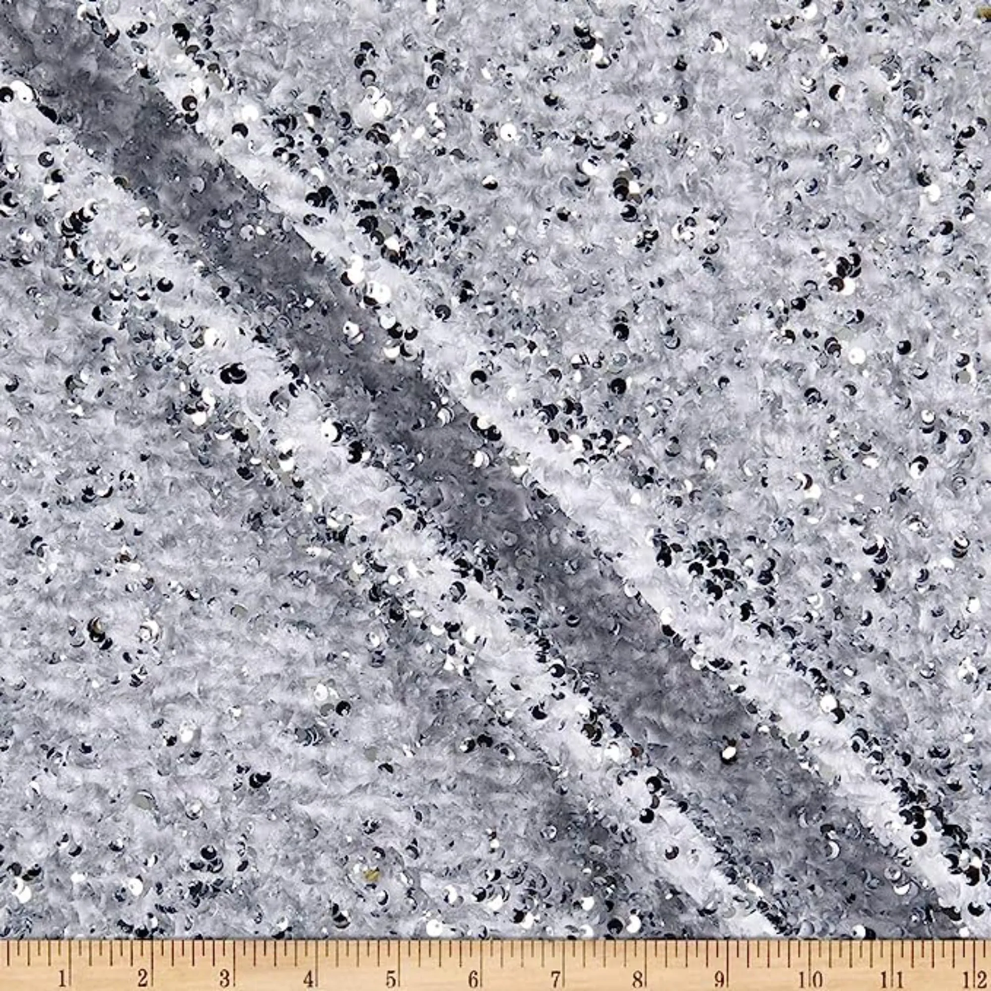 Stretch Velvet Sequin Fabric, Glitter Spandex Material 48 Inch in Width | Arts and Crafts