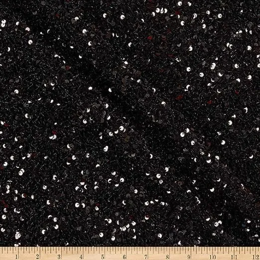 Stretch Velvet Sequin Fabric, Glitter Spandex Material 48 Inch in Width | Arts and Crafts