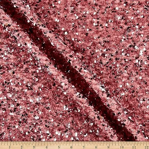 Stretch Velvet Sequin Fabric, Glitter Spandex Material 48 Inch in Width | Arts and Crafts