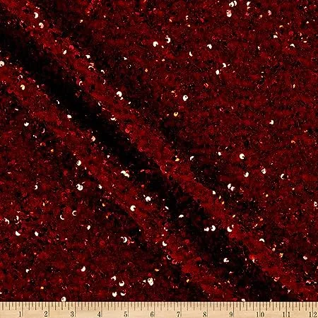 Stretch Velvet Sequin Fabric, Glitter Spandex Material 48 Inch in Width | Arts and Crafts