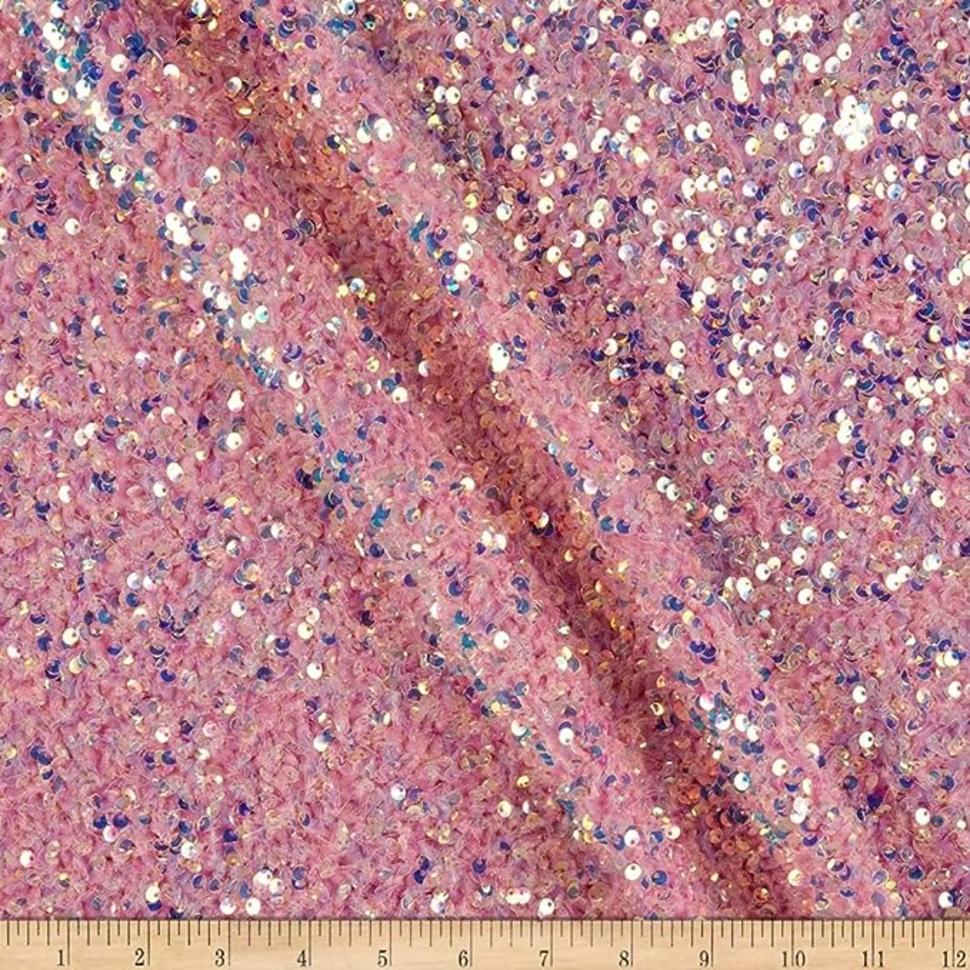 Stretch Velvet Sequin Fabric, Glitter Spandex Material 48 Inch in Width | Arts and Crafts
