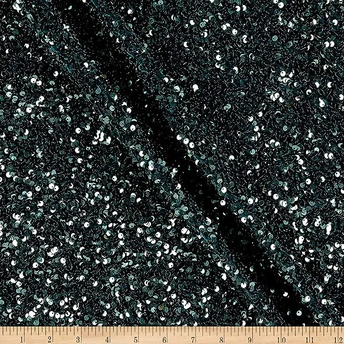 Stretch Velvet Sequin Fabric, Glitter Spandex Material 48 Inch in Width | Arts and Crafts
