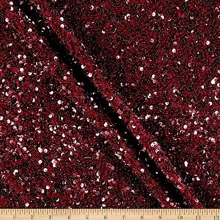Stretch Velvet Sequin Fabric, Glitter Spandex Material 48 Inch in Width | Arts and Crafts