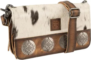 STS Ranchwear Vaquero Evie Organizer STS-34153 Western Zippered Leather Crossbody Wallet w/ 24 Card Slots, Cowhide/Tan