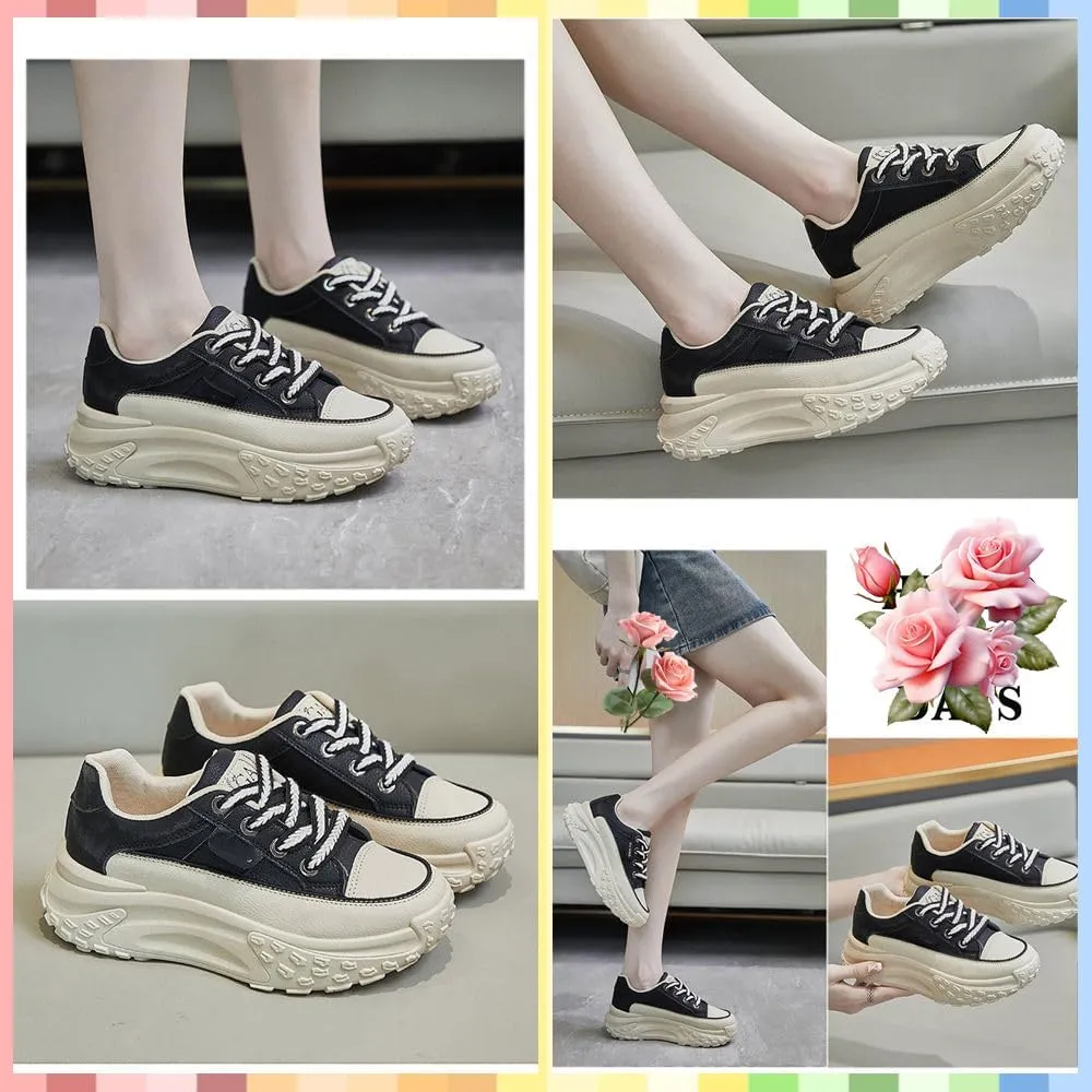 Stylish Chunky Sneakers for Women - Breathable White Mesh Platform Shoes, Perfect for Casual Walks, Running & Everyday Fashion. Lightweight and Comfortable with Non-Slip Design!