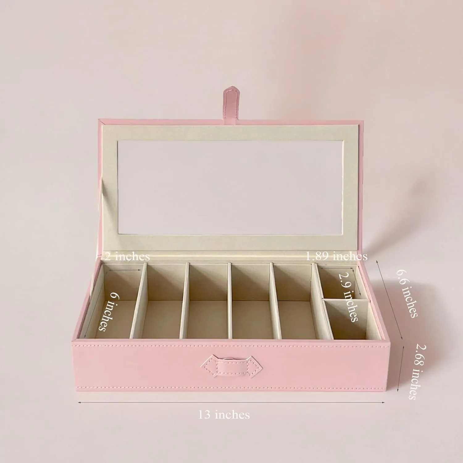 Sunglasses Case Organizer, Multiple Sunglasses Eyeglass Glasses Display Holder Collector, 5 Slots for Sunglasses Storage and 2 Small Slots for Accessories, Pink