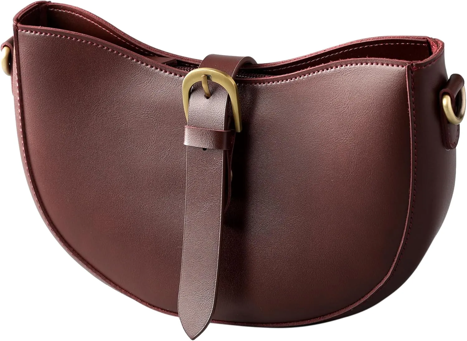 SUNLIGHT LEAVES Vintage Vegan Leather Shoulder Crescent Bag Women Retro Lunar Purse Hobo Satchel Under Arm Purse Lady Handbag