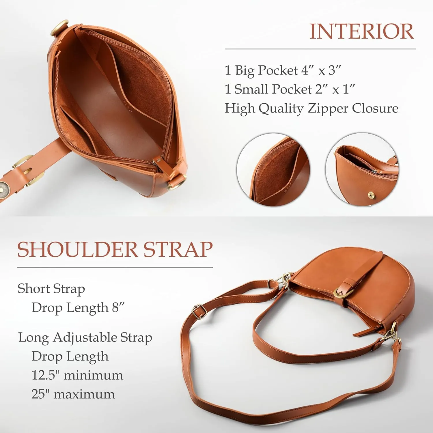 SUNLIGHT LEAVES Vintage Vegan Leather Shoulder Crescent Bag Women Retro Lunar Purse Hobo Satchel Under Arm Purse Lady Handbag