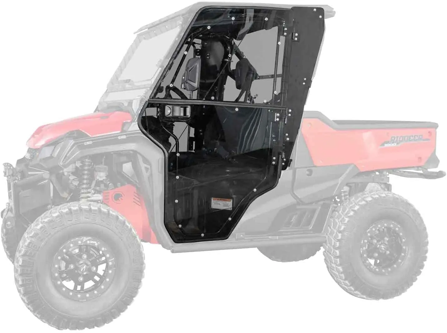 SuperATV Convertible Cab Enclosure Doors Compatible with 2016  Honda Pioneer 1000, See Fitment, 250x Stronger than Glass, XR Optic Hard Coating for Scratch Resistance, Secure Seal Technology