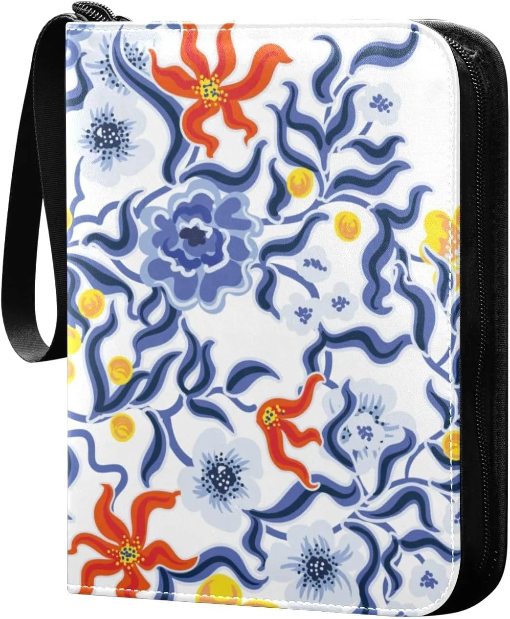 susiyo Chinoiserie Style Colorful Flowers Card Binder 400 Pockets Cute Trading Football Collectible Card Albums