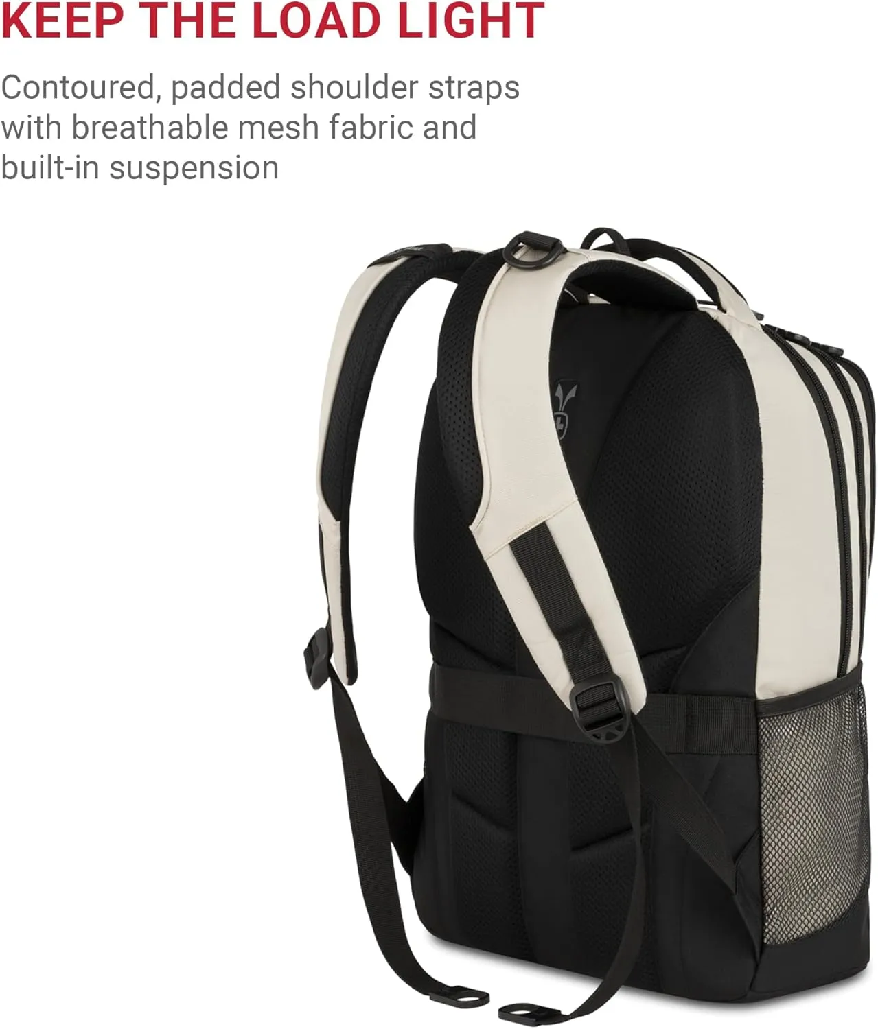 SwissGear Cecil 5505 Laptop Backpack, Cream/Black, 18-Inch