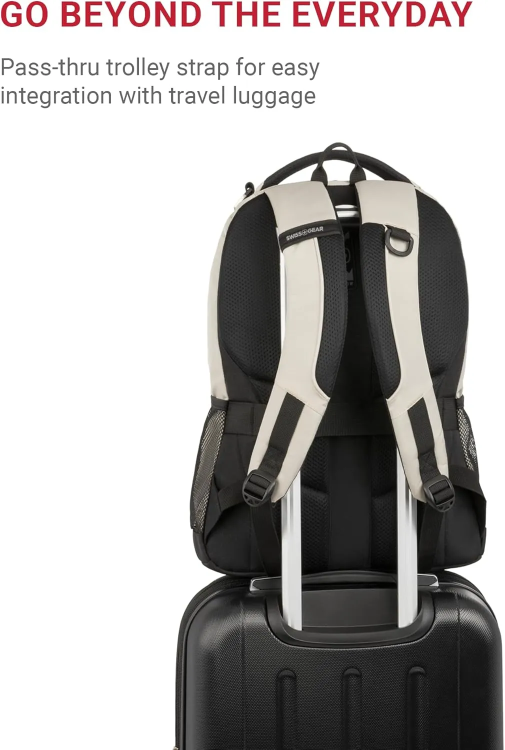 SwissGear Cecil 5505 Laptop Backpack, Cream/Black, 18-Inch