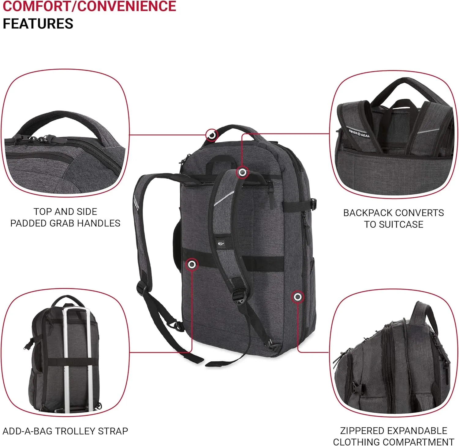 SwissGear Hybrid Travel Laptop Backpack