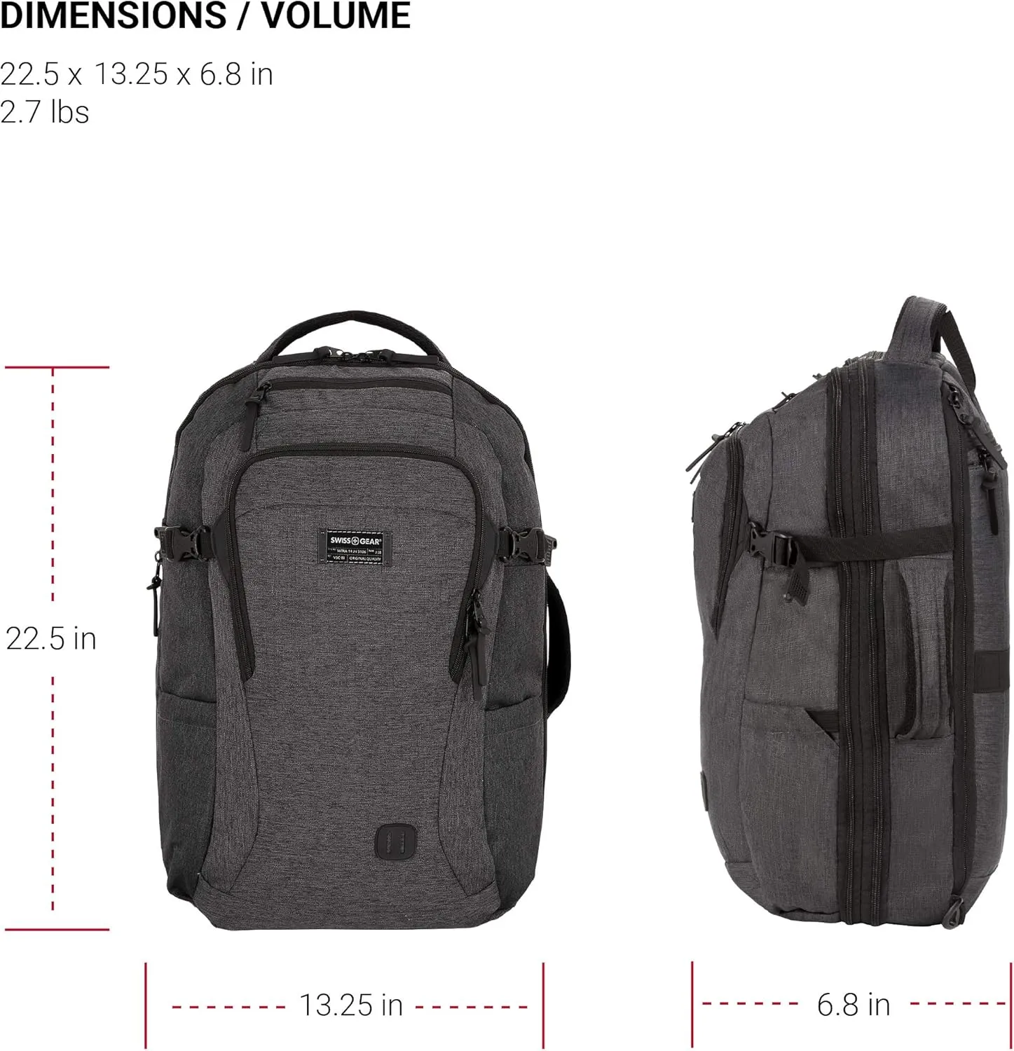 SwissGear Hybrid Travel Laptop Backpack