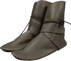 Syktkmx Mens Renaissance Boots Slip on Lace Up Medieval Cosplay Western Pirate Viking Tied Halloween Cuff Shoes