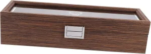 TENDYCOCO Watch Box 6 Pocket Watch Organizer Box in Wooden PU Elegant Jewelry Display Case for Men Women