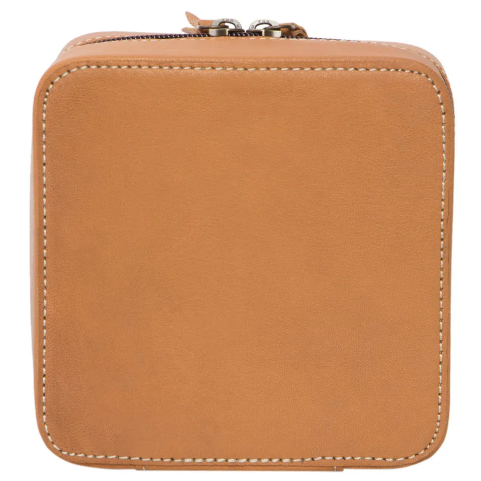 The Design Edge Tan and White Cowhide Jewellery Box with Tooling - JB02 - Tan and White
