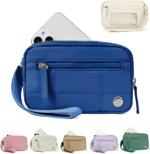 The Iris' Wallet 2nd Gen, Women's Waterproof Nylon Quilted 3 Zipper Purse Wallet With ID Window