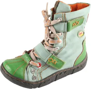 TMA EYES Women's Winter Boots - Stylish Design with PU and Genuine Leather, Side Zipper and Buckle Strap Closure, Cozy Faux Fur Lining(Green,8.5)