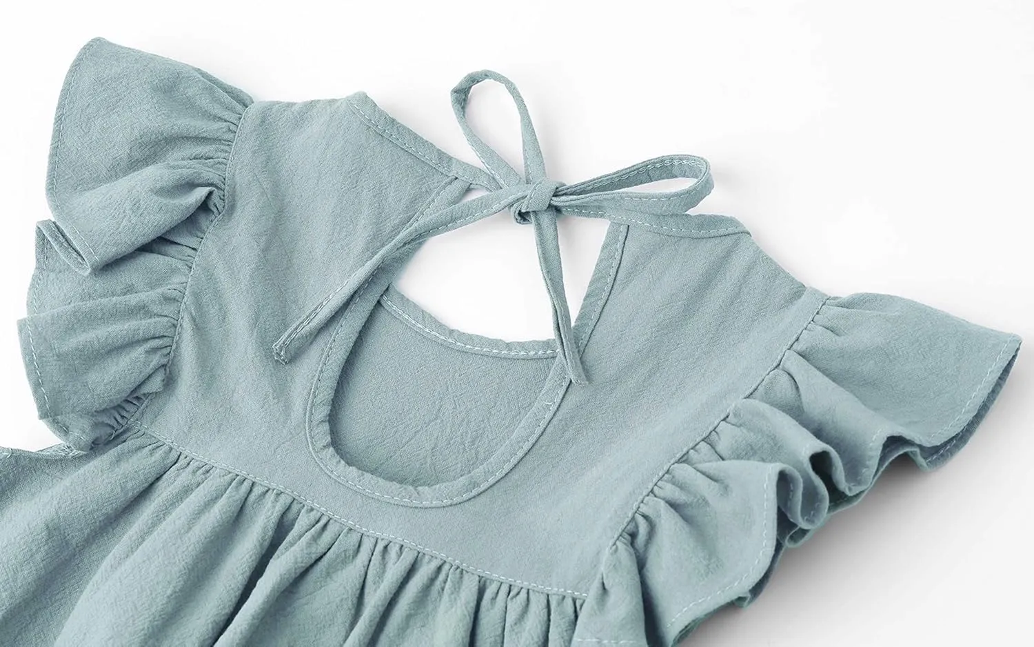 Toddler Linen Dress Baby Girls Ruffle Halter Sleeveless Casual Party Dresses