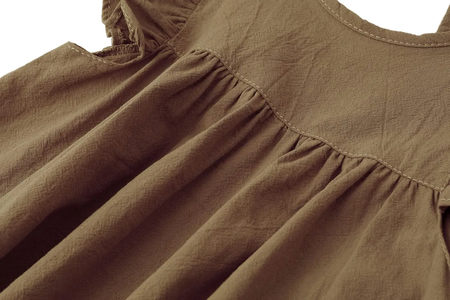 Toddler Linen Dress Baby Girls Ruffle Halter Sleeveless Casual Party Dresses