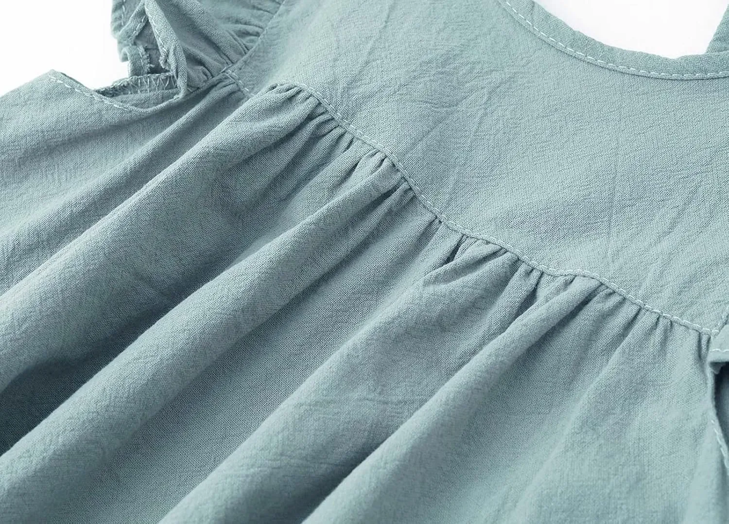 Toddler Linen Dress Baby Girls Ruffle Halter Sleeveless Casual Party Dresses
