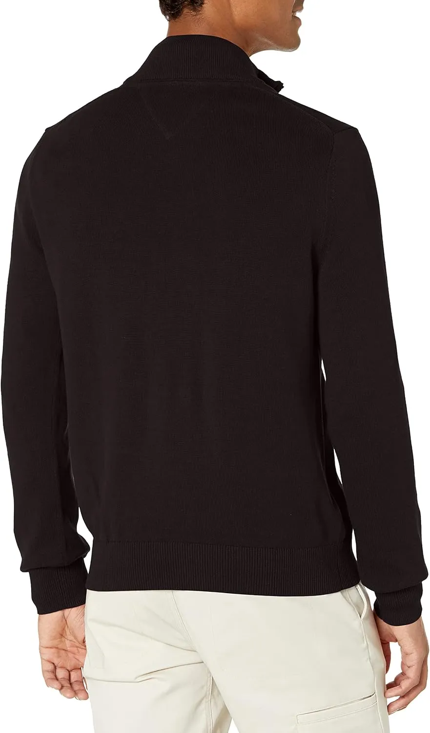 Tommy Hilfiger Men's Long Sleeve Cotton Quarter Zip Pullover Sweater