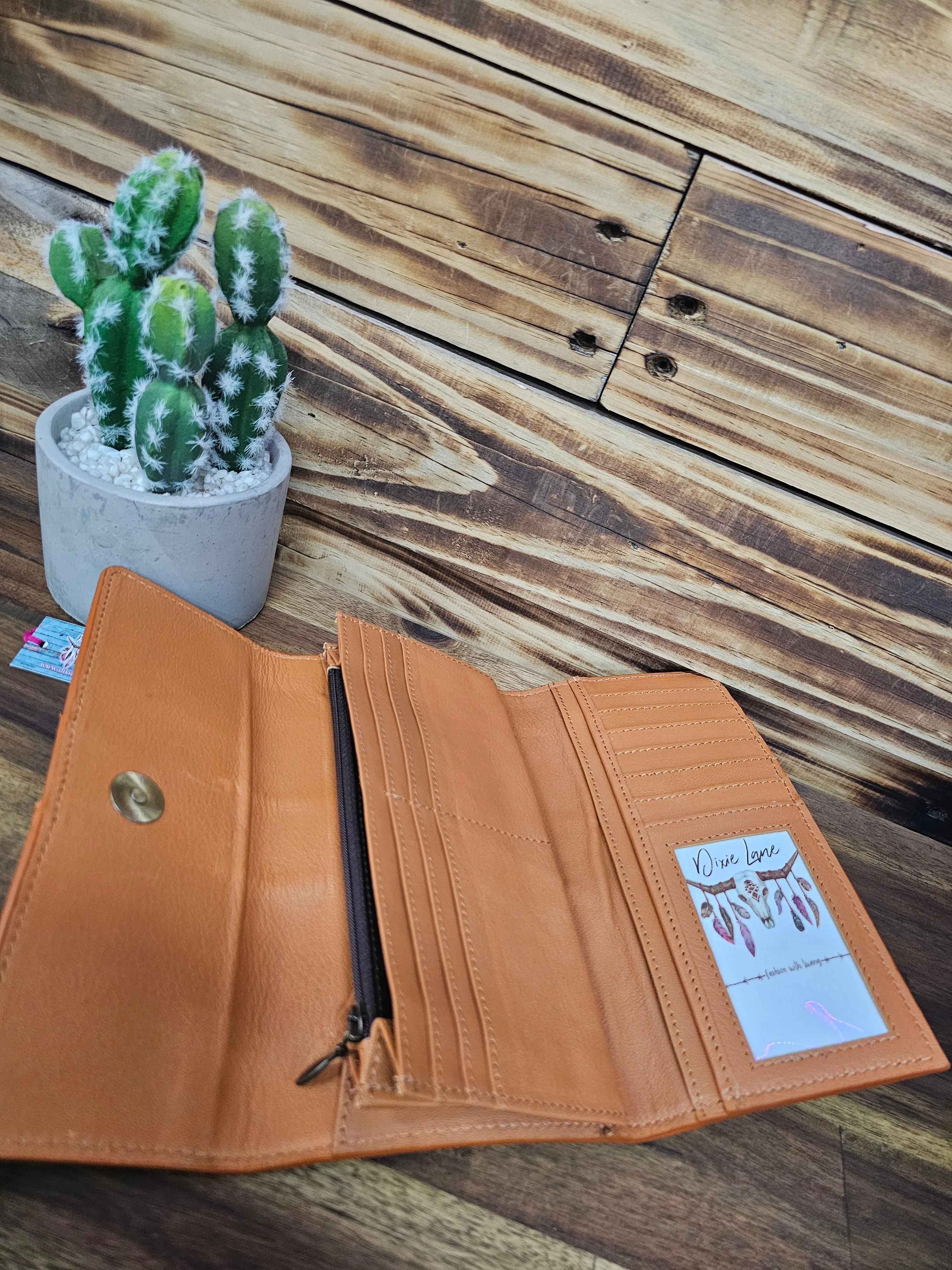 Tooled Leather & Hide Wallet