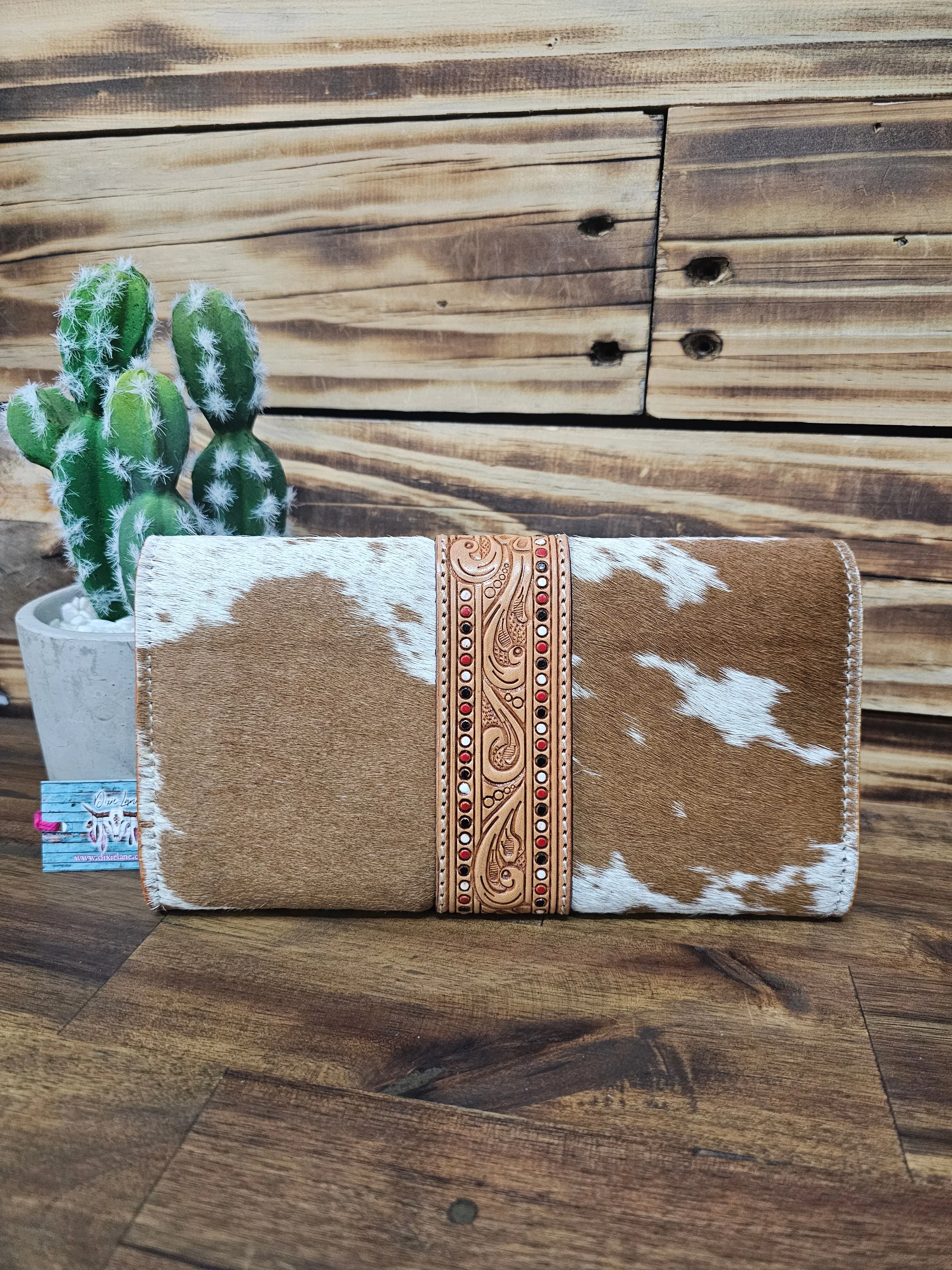 Tooled Leather & Hide Wallet