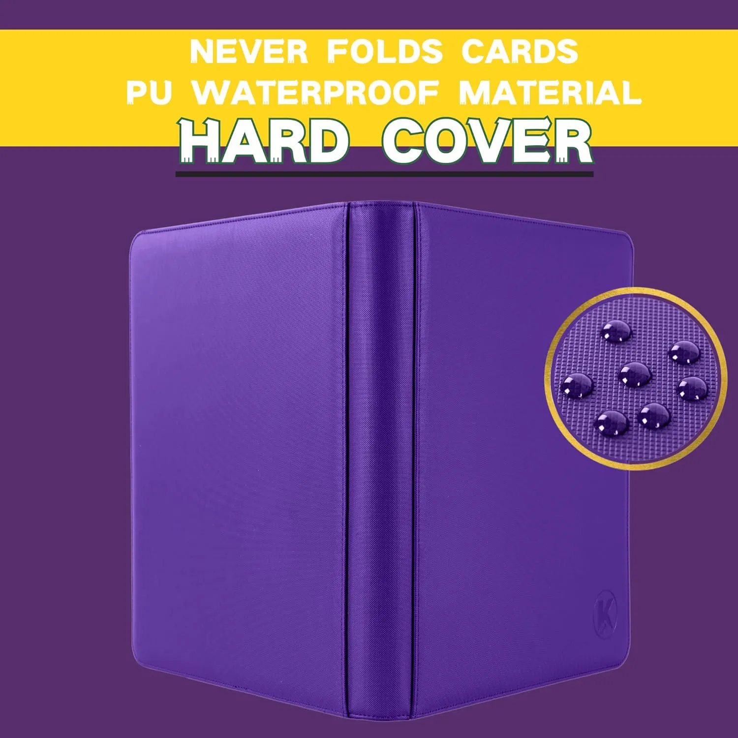 Toploader Binder, Holds 112  Toploaders, 4 Pocket Top Loader Card Storage Case, Double-Sided Pockets for trading card in 3 x 4'' Toploaders (Pueple)