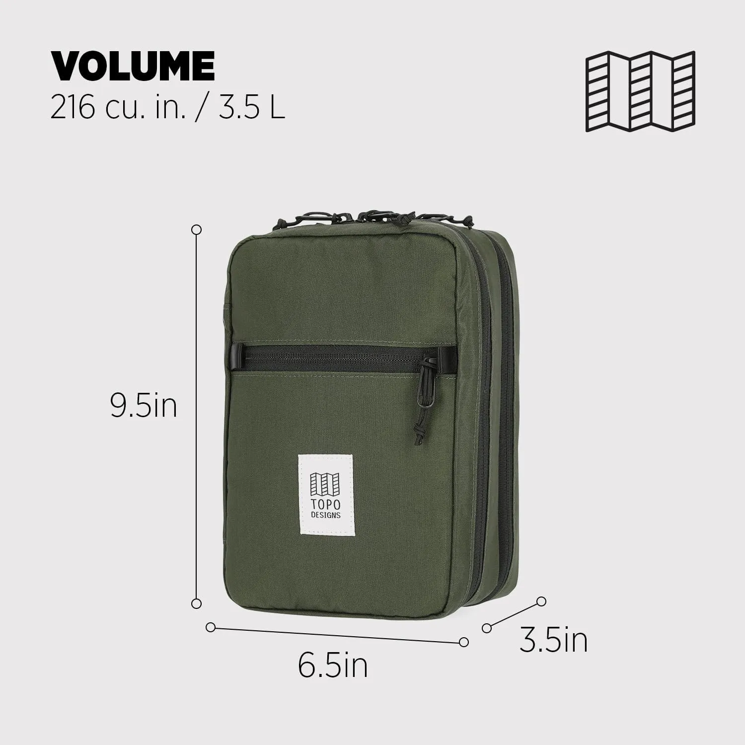 Topo Designs Tech Case - EDC Kit to Organize Essential Gear, Keys, Phone, Cards, Glasses, Dual Compartments